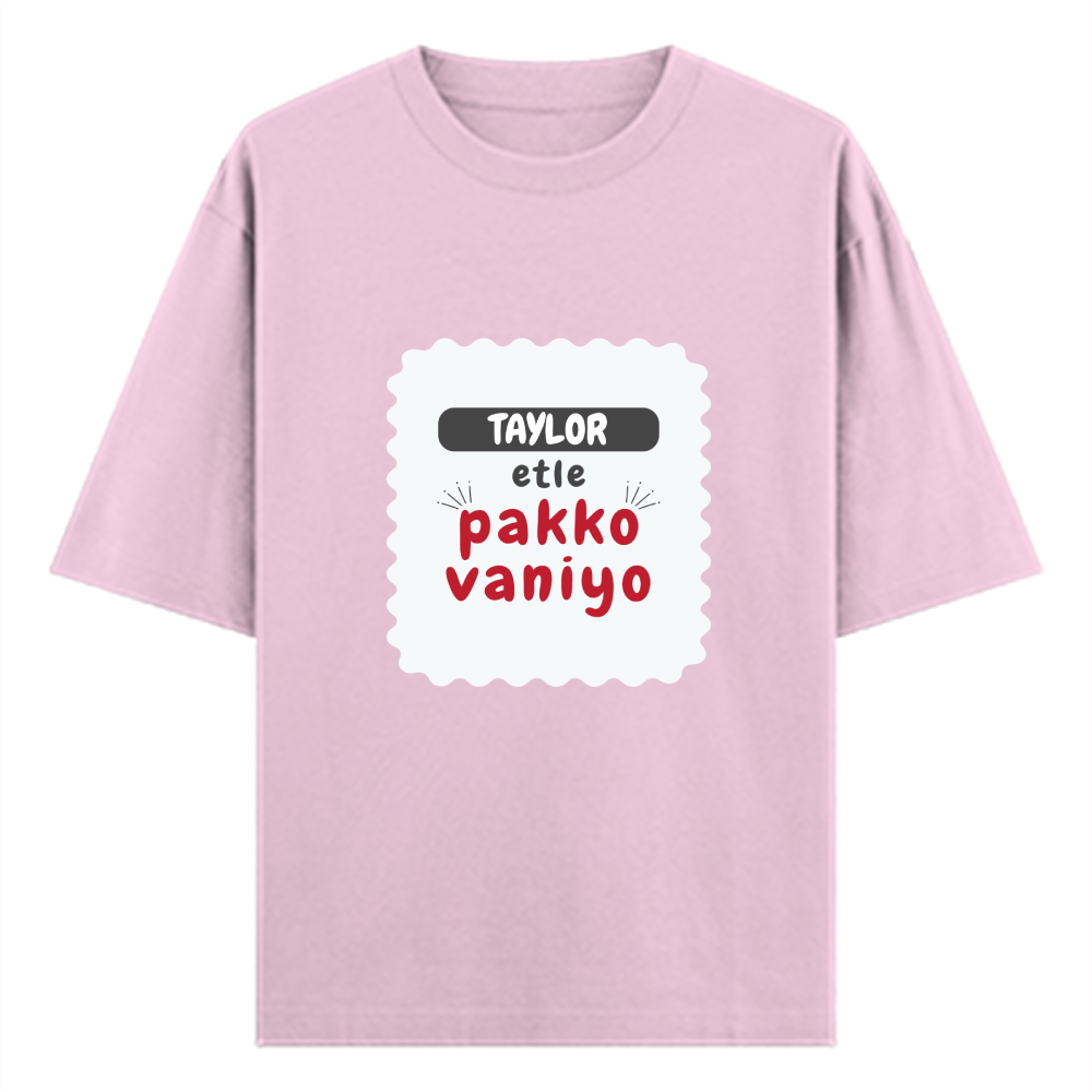 Personalized Oversized Classic T-Shirt - Casual with Custom Name -DTF Print - Light Baby Pink image 3