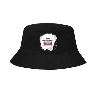 Personalized Classic Bucket Hat - Modern with Custom Name -DTG Print - Black image 1