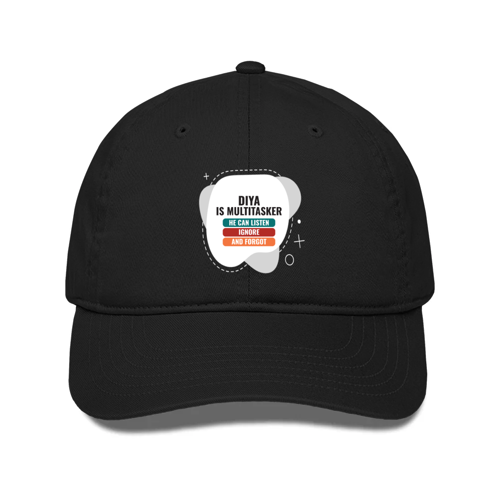 Personalized Classic Baseball Cap - Modern with Custom Name -DTG Print - Black image 2