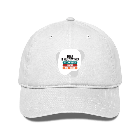 Personalized Classic Baseball Cap - Modern with Custom Name -DTG Print - White image 1