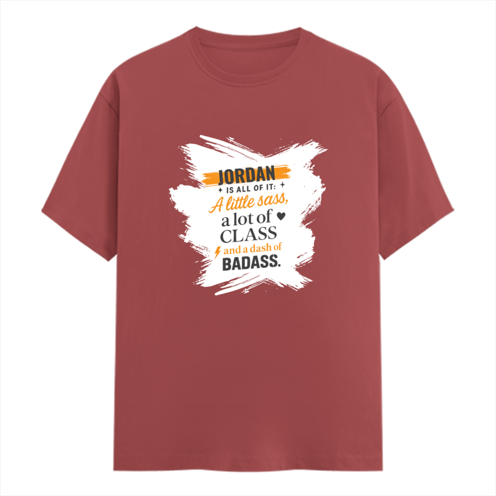 Personalized Male Classic Crew T-Shirt - Graphic with Custom Name -DTG Print - Coral image 5
