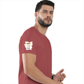 Personalized Male Classic Crew T-Shirt - Graphic with Custom Name -DTG Print - Coral image 30