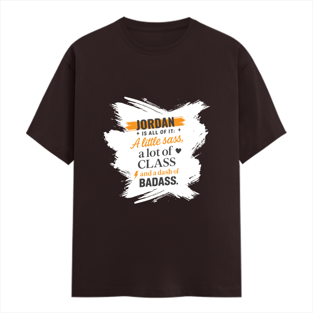 Personalized Female Classic Crew T-Shirt - Graphic with Custom Name -DTG Print - Coffee Brown image 5