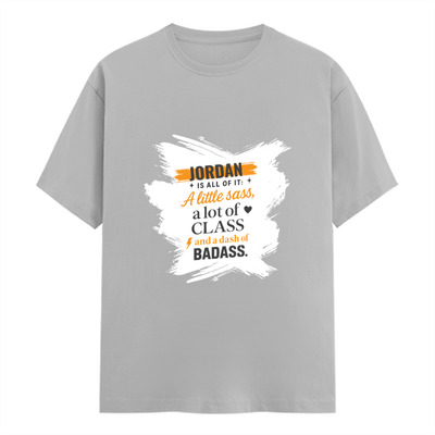 Personalized Female Classic Crew T-Shirt - Graphic with Custom Name -DTG Print - Grey Melange image 1