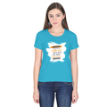 Personalized Female Classic Crew T-Shirt - Graphic with Custom Name -DTF Print - SkyBlue image 2