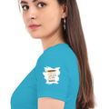 Personalized Female Classic Crew T-Shirt - Graphic with Custom Name -DTF Print - SkyBlue image 22