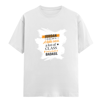 Personalized Male Classic Crew T-Shirt - Graphic with Custom Name -DTF Print - White image 1