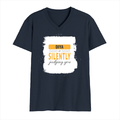 Personalized Male V Neck T-Shirt - Typographic with Custom Name -DTG Print - Navy Blue image 2