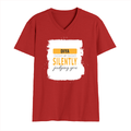 Personalized Male V Neck T-Shirt - Typographic with Custom Name -DTG Print - Red image 5