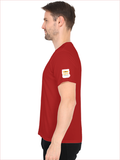 Personalized Male V Neck T-Shirt - Typographic with Custom Name -DTG Print - Red image 30