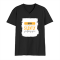 Personalized Male V Neck T-Shirt - Typographic with Custom Name -DTF Print - Black image 2