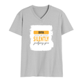 Personalized Male V Neck T-Shirt - Typographic with Custom Name -DTF Print - Grey Melange image 3