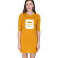 Personalized Female T-Shirt Dress - Typographic with Custom Name -DTG Print - Golden Yellow image 5