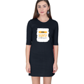 Personalized Female T-Shirt Dress - Typographic with Custom Name -DTG Print - Navy Blue image 3