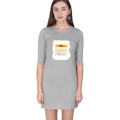 Personalized Female T-Shirt Dress - Typographic with Custom Name -DTF Print