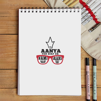 Personalized Sketchbook - Notebook with Custom Name - White image 1