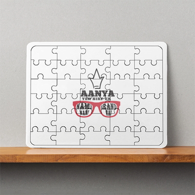 Personalized MDF Wooden Puzzles - Home & Living with Custom Name - White image 1