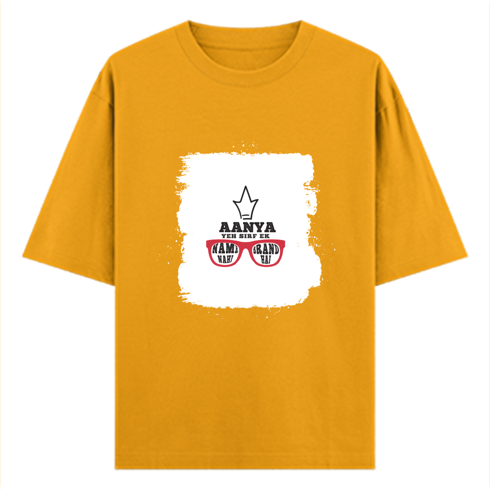 Personalized Oversized Classic T-Shirt - Apparel with Custom Name -DTF Print - Golden Yellow image 3