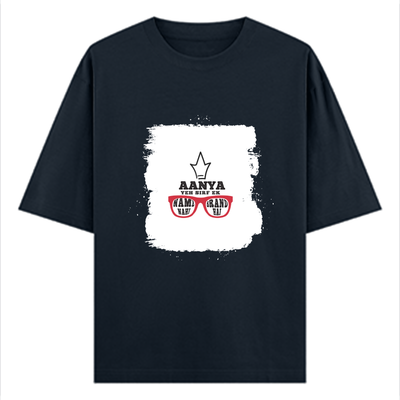 Personalized Oversized Classic T-Shirt - Apparel with Custom Name -DTF Print - Navy Blue image 1