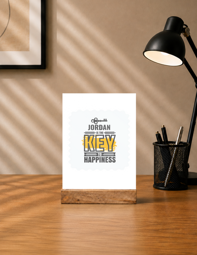 Personalized Acrylic Frame With Stand - Typographic with Custom Name -UV Print image 1