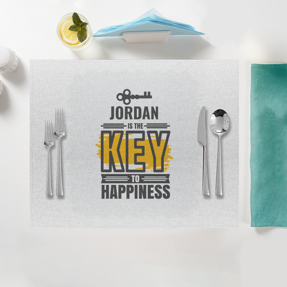 Personalized Placemat - Typographic with Custom Name - White image 1