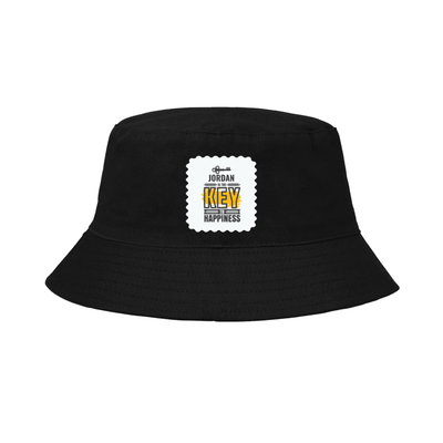 Personalized Classic Bucket Hat - Typographic with Custom Name -DTG Print - Black image 1