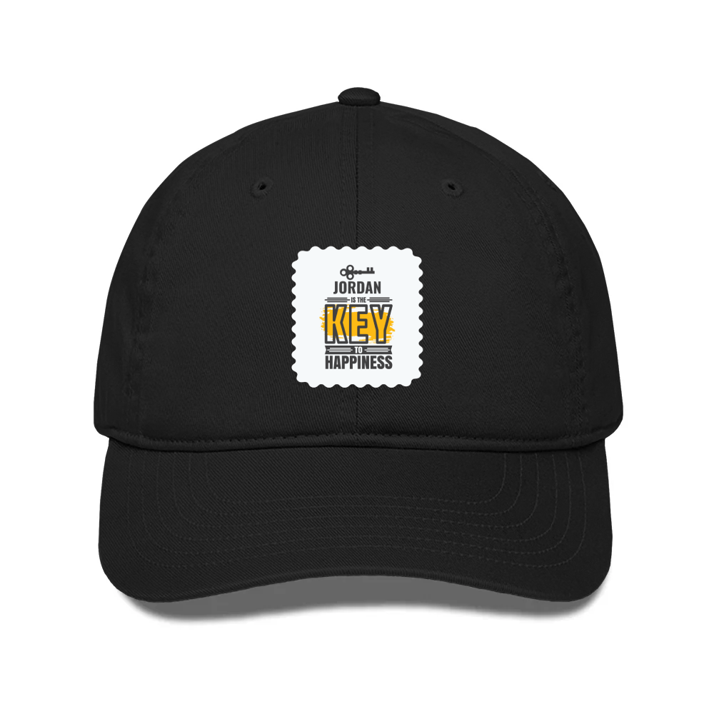 Personalized Classic Baseball Cap - Typographic with Custom Name -DTG Print - Black image 1