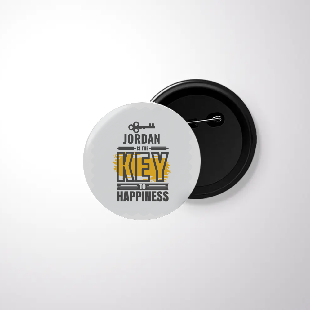 Personalized Black Badge - Typographic with Custom Name - White image 1