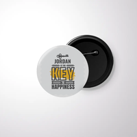 Personalized Black Badge - Typographic with Custom Name