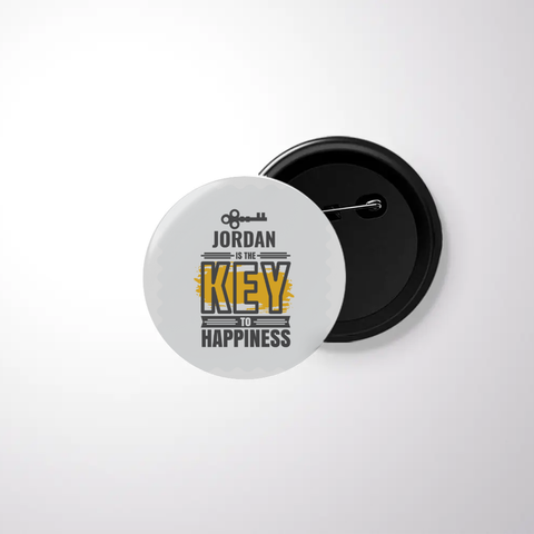 Personalized Black Badge - Typographic with Custom Name - White image 1