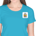 Personalized Female Classic Crew T-Shirt - Typographic with Custom Name -DTF Print - SkyBlue image 13