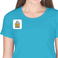 Personalized Female Classic Crew T-Shirt - Typographic with Custom Name -DTF Print - SkyBlue image 18
