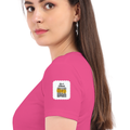 Personalized Female Classic Crew T-Shirt - Typographic with Custom Name -DTF Print - Pink image 24