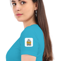 Personalized Female Classic Crew T-Shirt - Typographic with Custom Name -DTF Print - SkyBlue image 23