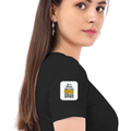 Personalized Female Classic Crew T-Shirt - Typographic with Custom Name -DTF Print - Black image 26