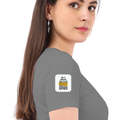 Personalized Female Classic Crew T-Shirt - Typographic with Custom Name -DTF Print - Charcoal Melange image 27
