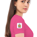 Personalized Female Classic Crew T-Shirt - Typographic with Custom Name -DTF Print - Pink image 29