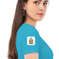 Personalized Female Classic Crew T-Shirt - Typographic with Custom Name -DTF Print - SkyBlue image 28