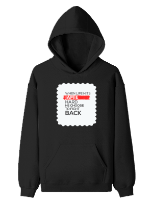 Personalized Pullover Hoodie - Modern with Custom Name -DTF Print - Black image 2