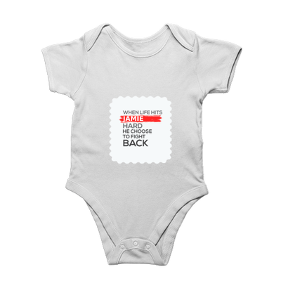 Personalized Rompers - Modern with Custom Name -DTG Print - encouraging resilience rompers - White image 1