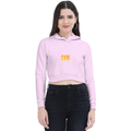 Personalized Female Cropped Hoodie - Modern with Custom Name -DTG Print - Light Baby Pink image 4