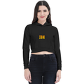 Personalized Female Cropped Hoodie - Modern with Custom Name -DTF Print - Black image 2