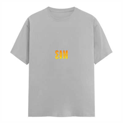Personalized Male Classic Crew T-Shirt - Modern with Custom Name -DTG Print - Grey Melange image 1