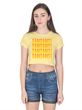 Personalized Female Crop Top - Modern with Custom Name -DTG Print - Beige image 4
