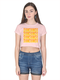 Personalized Female Crop Top - Modern with Custom Name -DTG Print - Light Baby Pink image 3