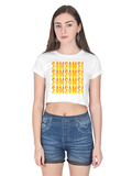 Personalized Female Crop Top - Modern with Custom Name -DTG Print - White image 5
