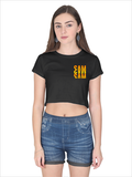 Personalized Female Crop Top - Modern with Custom Name -DTG Print - Black image 11