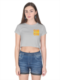 Personalized Female Crop Top - Modern with Custom Name -DTG Print - Grey Melange image 12