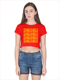 Personalized Female Crop Top - Modern with Custom Name -DTF Print - Red image 3