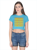 Personalized Female Crop Top - Modern with Custom Name -DTF Print - SkyBlue image 2
